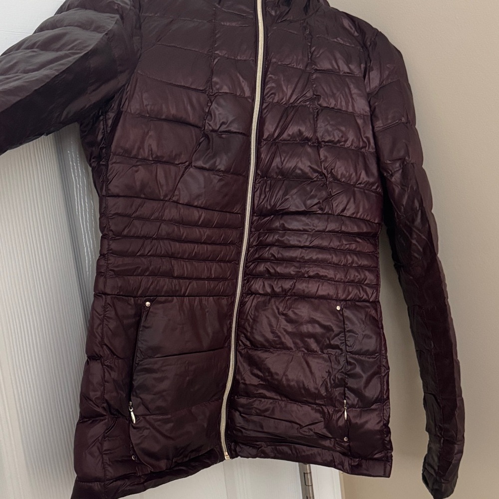 Calvin Klein Maroon and Gold Premium Down Jacket